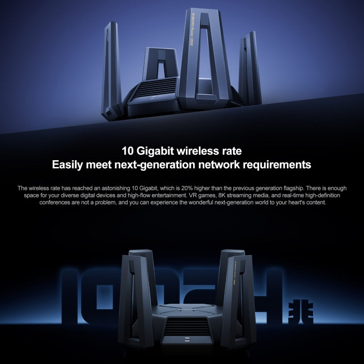 Original Xiaomi WiFi Router 10 Gigabit Tri-Band Wireless Mesh Network Game Acceleration Repeater, US Plug Original Xiaomi WiFi Router 10 Gigabit Tri-Band Wireless Mesh Network Game Acceleration Repeater, US Plug